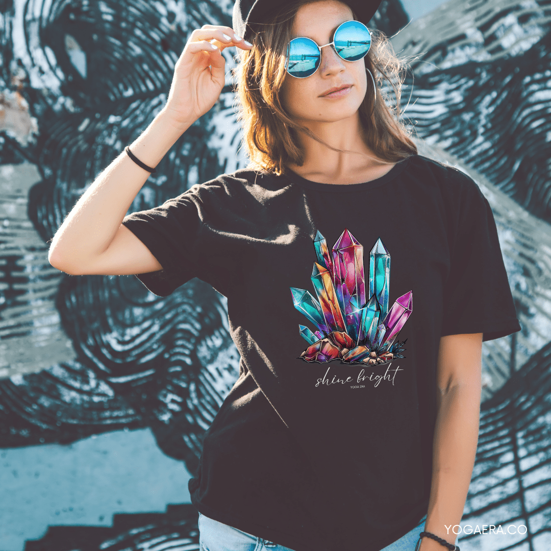 Shine Bright Crystal Tee T-Shirt Yoga Era