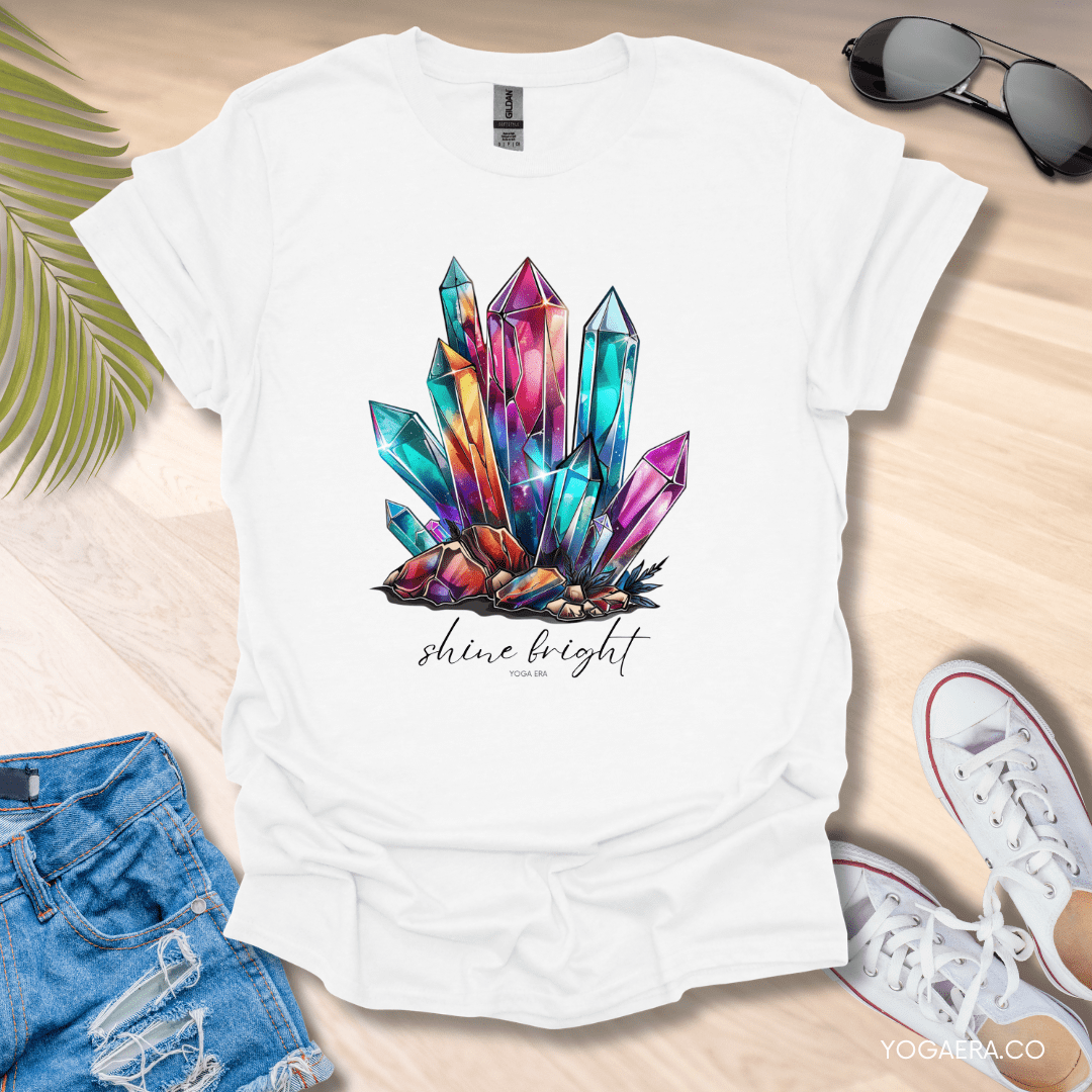 Shine Bright Crystal Tee White / S T-Shirt Yoga Era