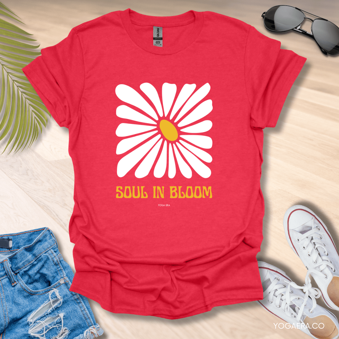 Soul In Bloom Flower Tee Heather Red / S T-Shirt Yoga Era