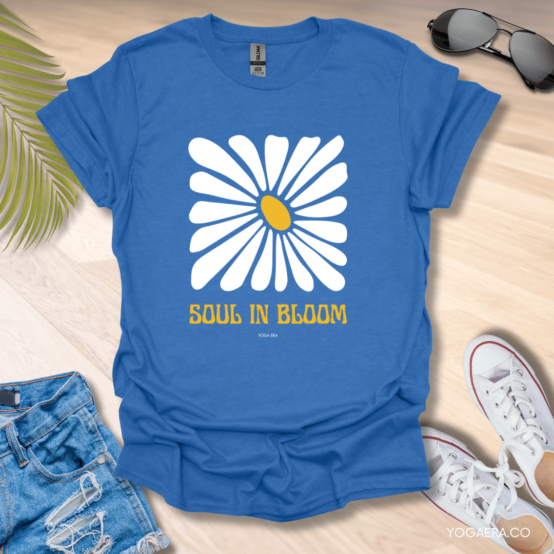 Soul In Bloom Flower Tee Heather Royal / S T-Shirt Yoga Era