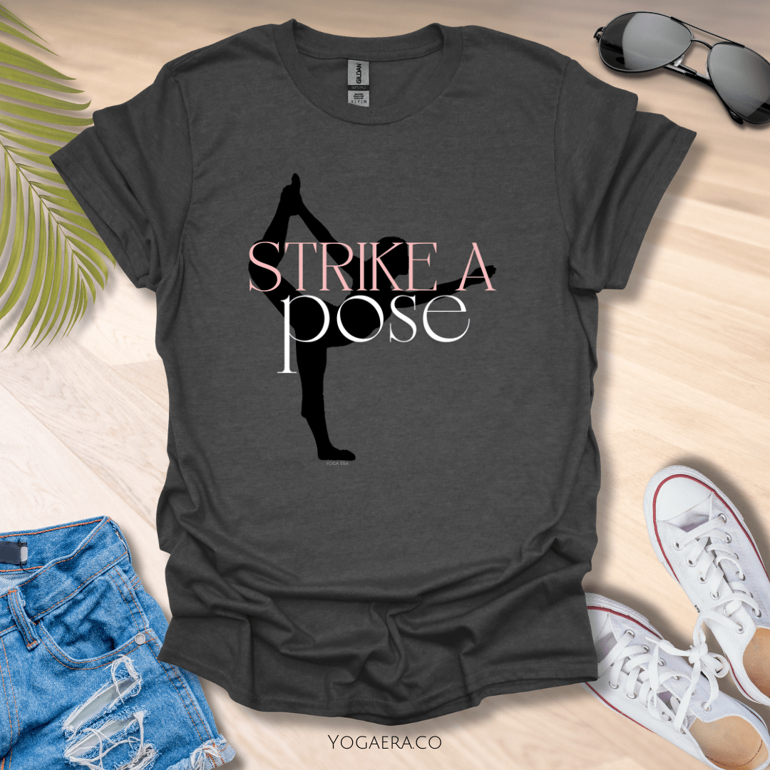 Strike a Pose Yogi Silhouette Tee Dark Heather / S T-Shirt Yoga Era