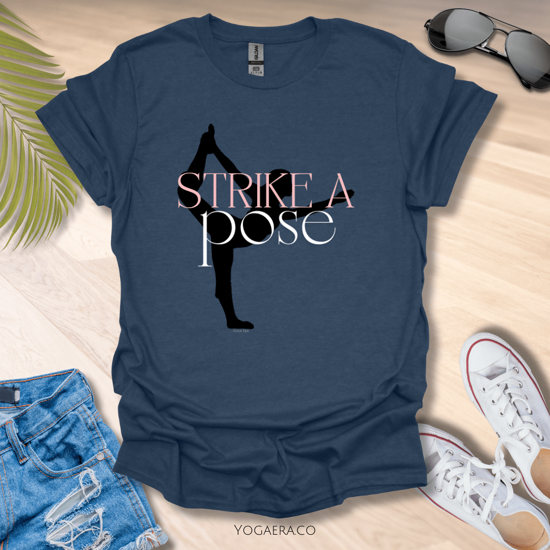 Strike a Pose Yogi Silhouette Tee Heather Navy / S T-Shirt Yoga Era