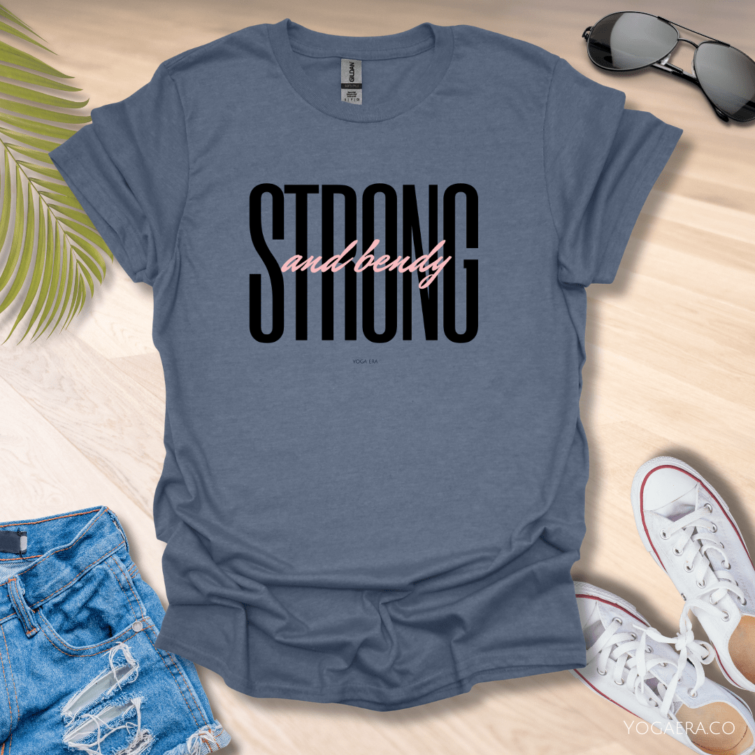 Strong and Bendy Tee Heather Indigo / S T-Shirt Yoga Era