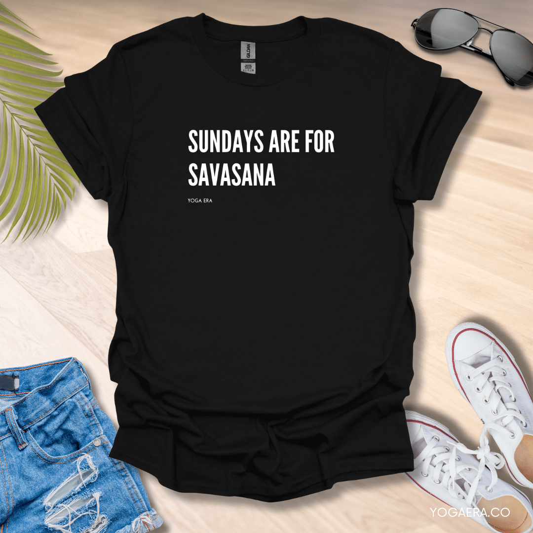 Sundays are for Savasana Tee Black / S T-Shirt Yoga Era