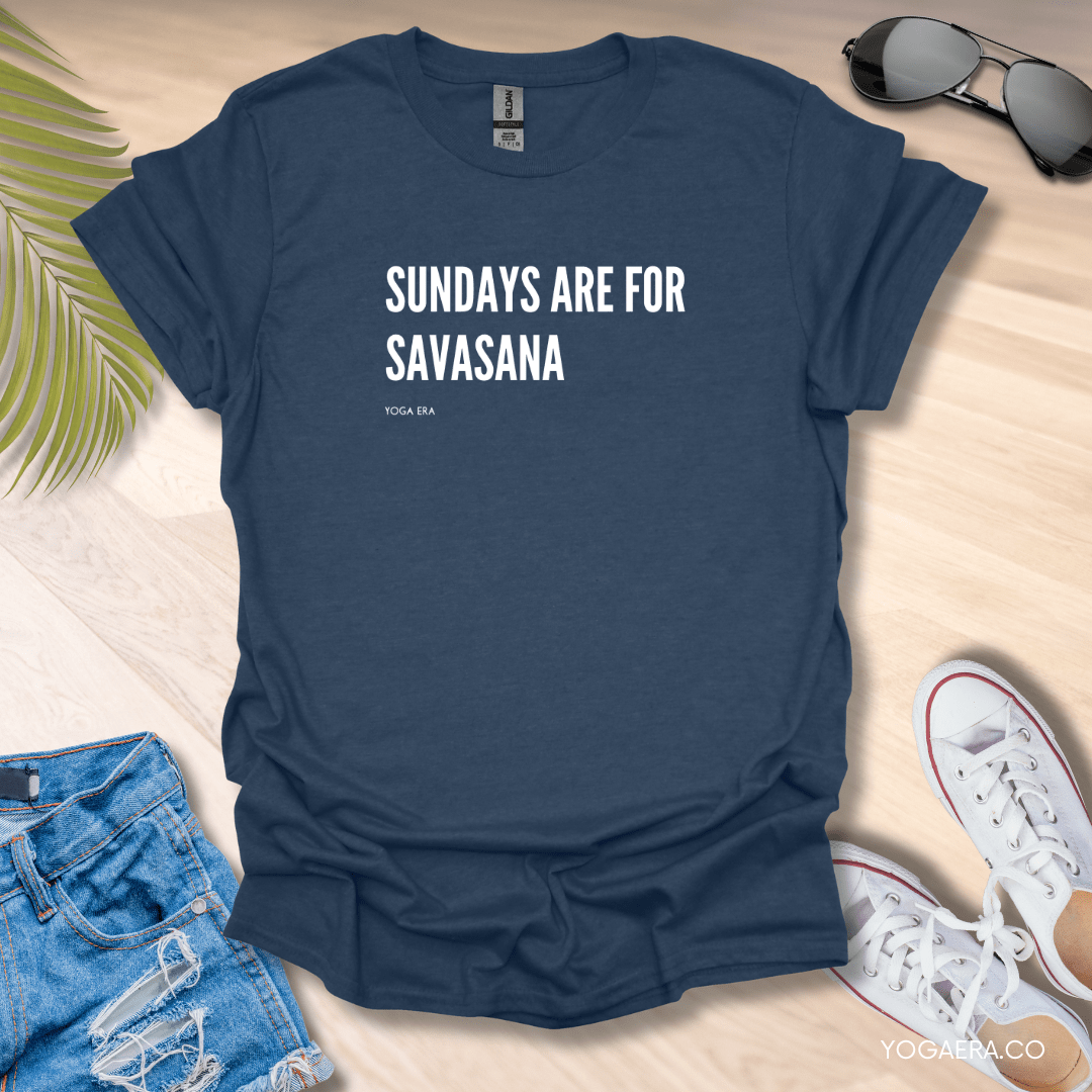 Sundays are for Savasana Tee Heather Navy / S T-Shirt Yoga Era