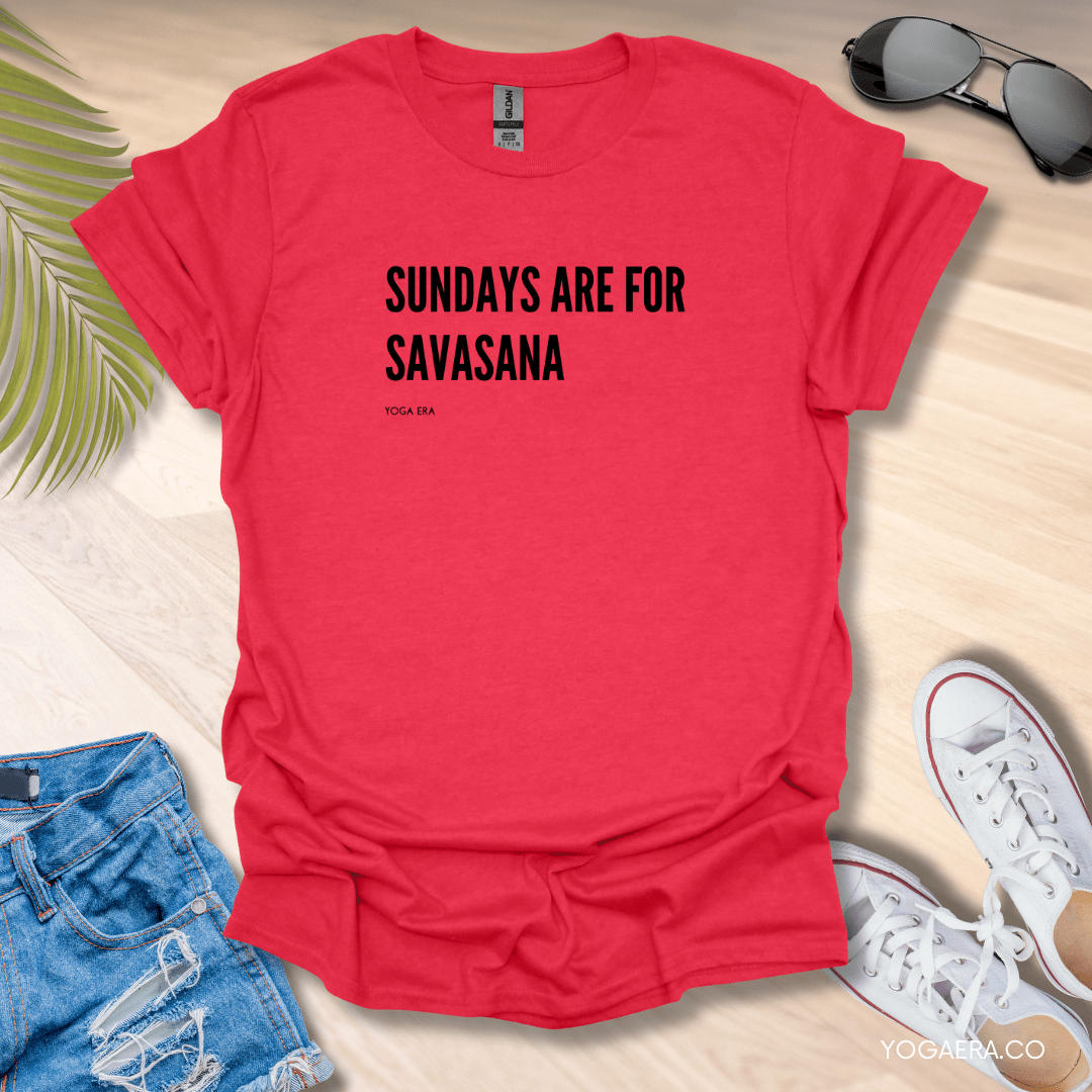 Sundays are for Savasana Tee Heather Red / S T-Shirt Yoga Era