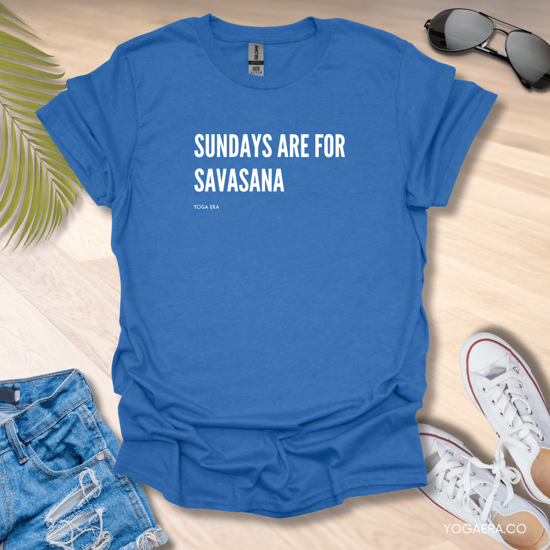 Sundays are for Savasana Tee Heather Royal / S T-Shirt Yoga Era