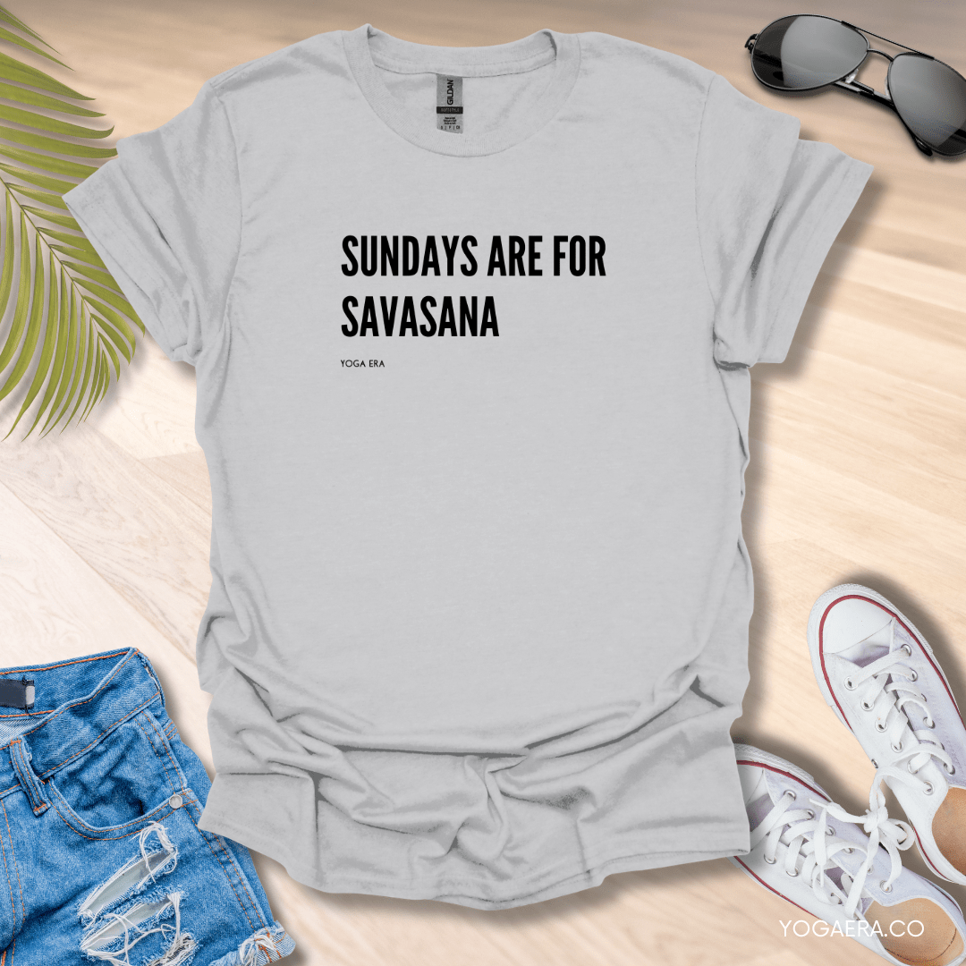 Sundays are for Savasana Tee Ice Grey / S T-Shirt Yoga Era