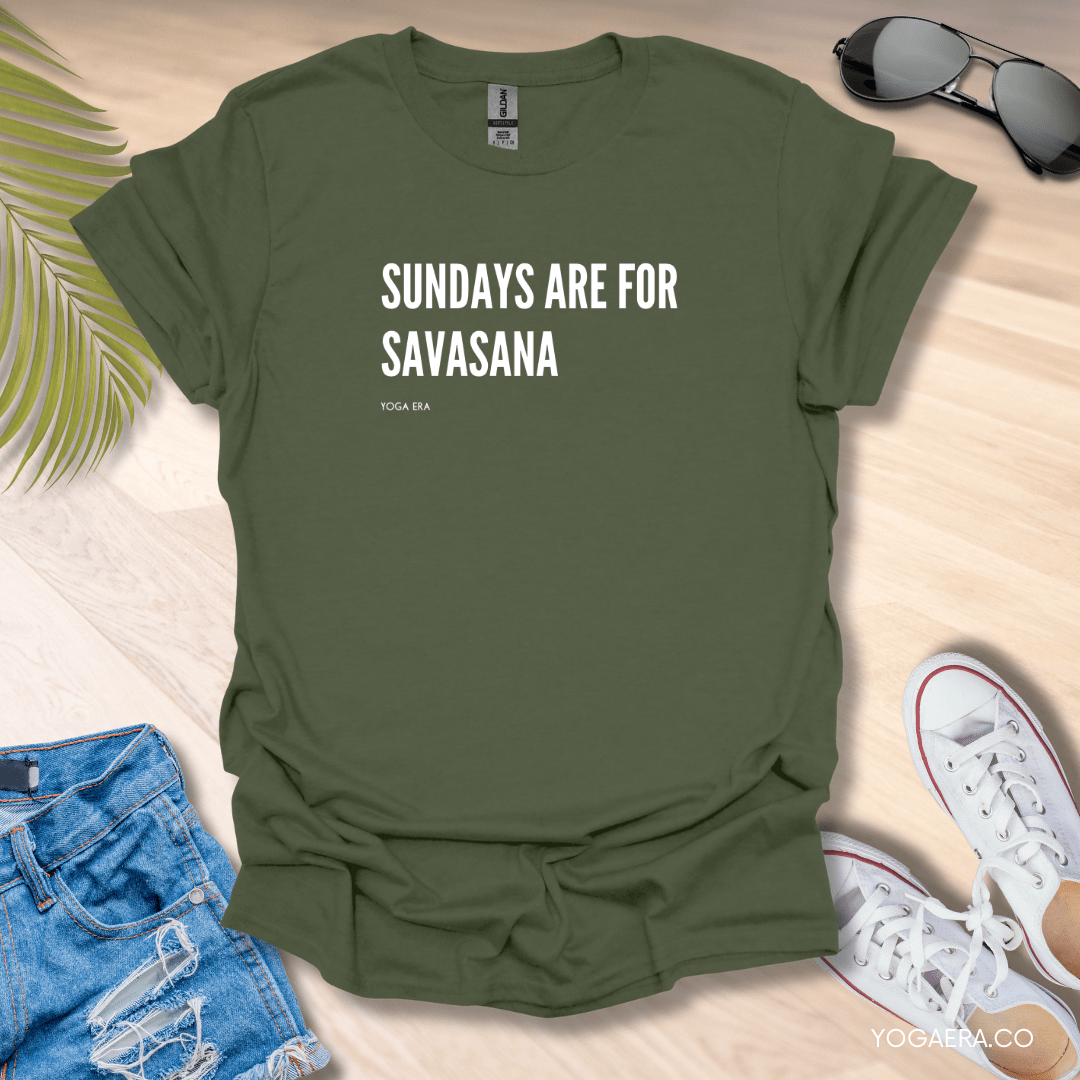 Sundays are for Savasana Tee Military Green / S T-Shirt Yoga Era