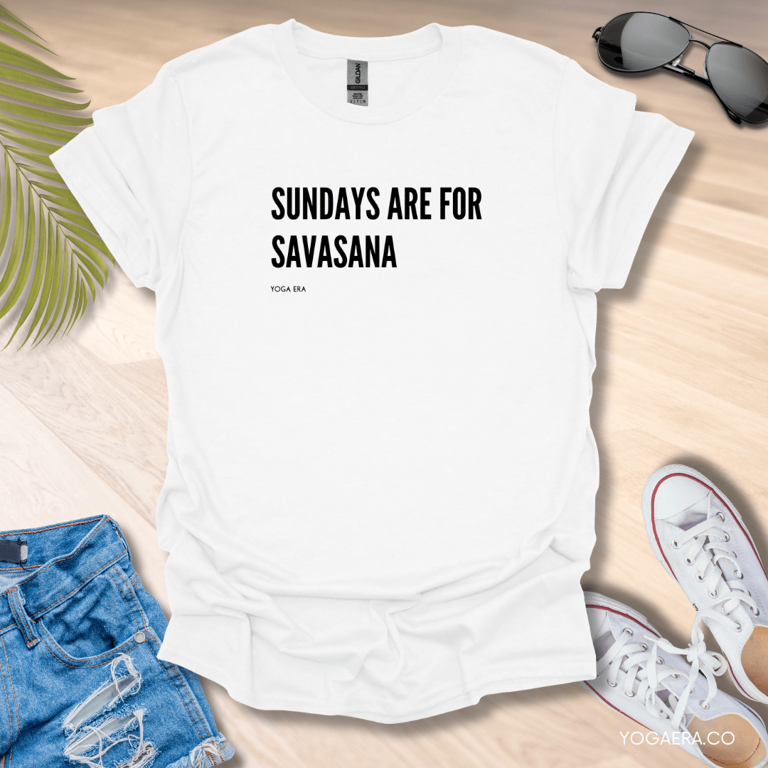 Sundays are for Savasana Tee White / S T-Shirt Yoga Era