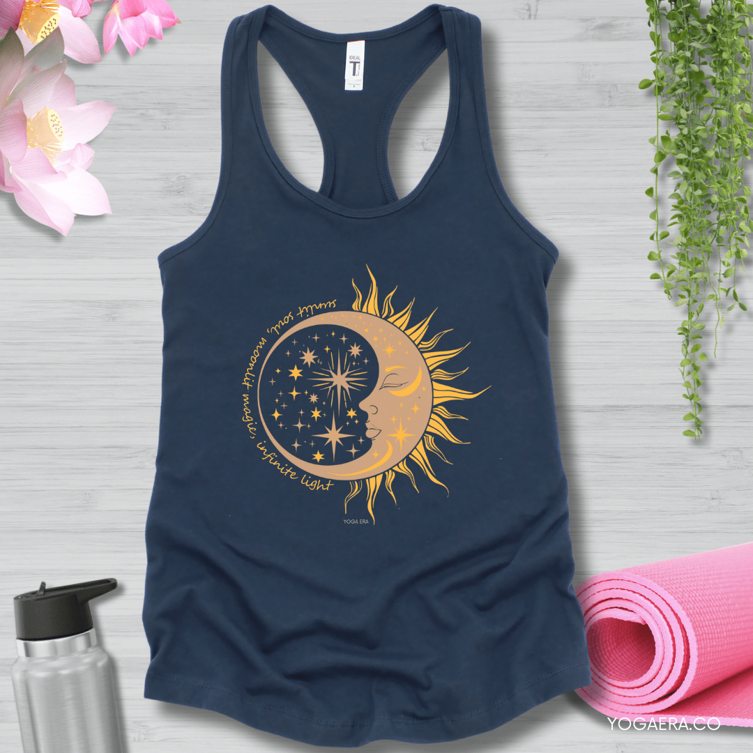 Sunlit Soul, Moonlit Magic, Infinite Light 🌛 Tank XS / Indigo Tank Top Yoga Era