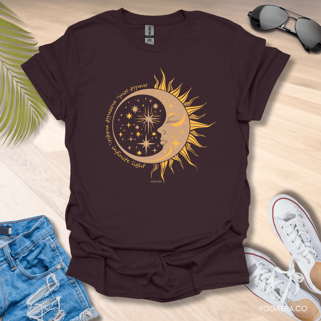 Sunlit Soul, Moonlit Magic, Infinite Light Tee Dark Chocolate / S T-Shirt Yoga Era