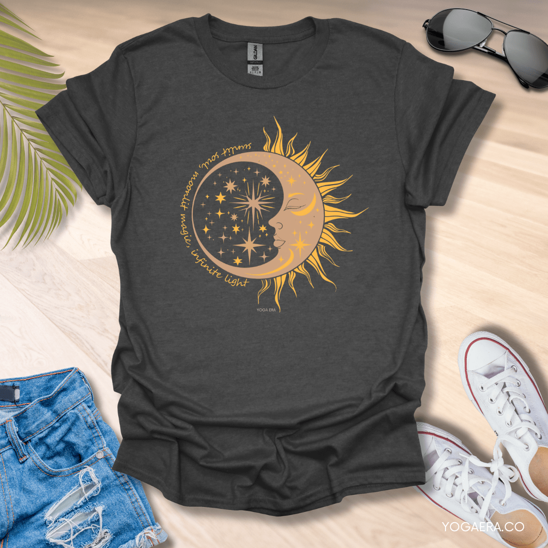 Sunlit Soul, Moonlit Magic, Infinite Light Tee Dark Heather / S T-Shirt Yoga Era