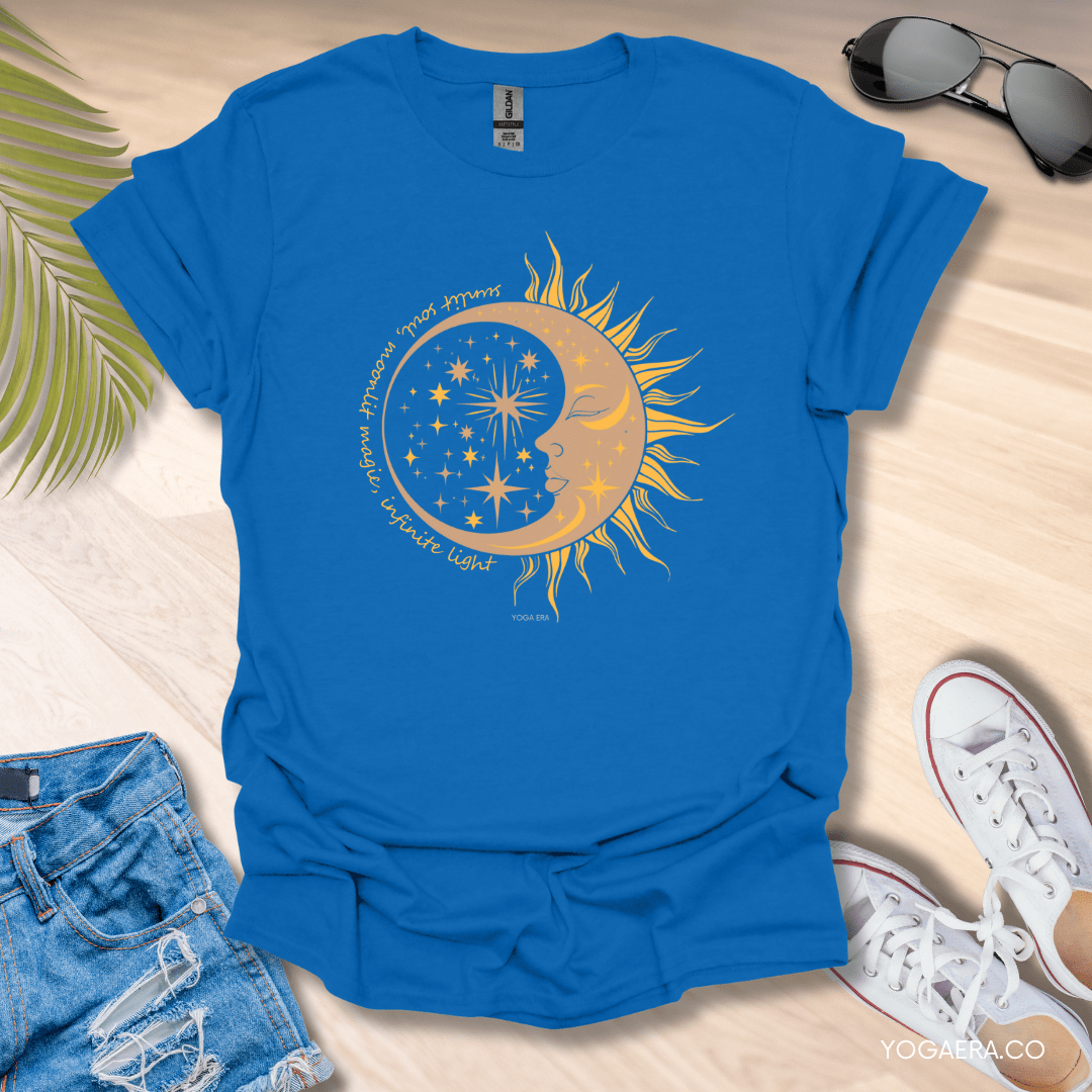 Sunlit Soul, Moonlit Magic, Infinite Light Tee Royal / S T-Shirt Yoga Era