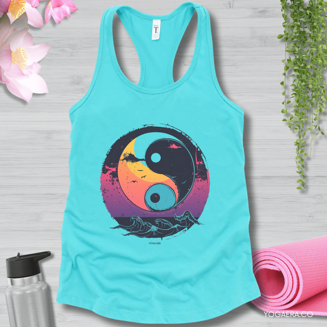 Twilight Yin Yang Tank ☯️ XS / Tahiti Blue Tank Top Yoga Era