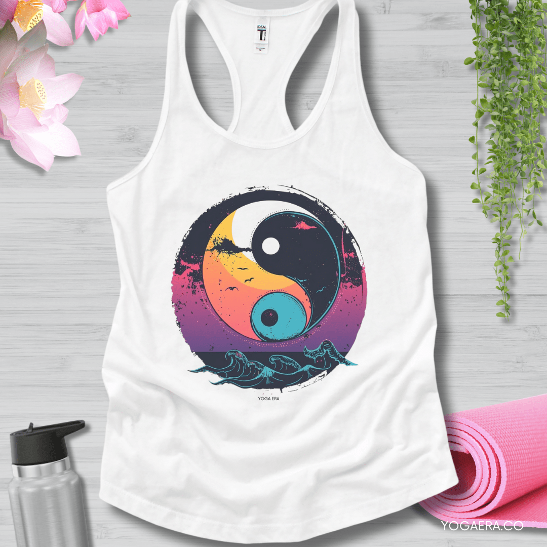 Twilight Yin Yang Tank ☯️ XS / White Tank Top Yoga Era