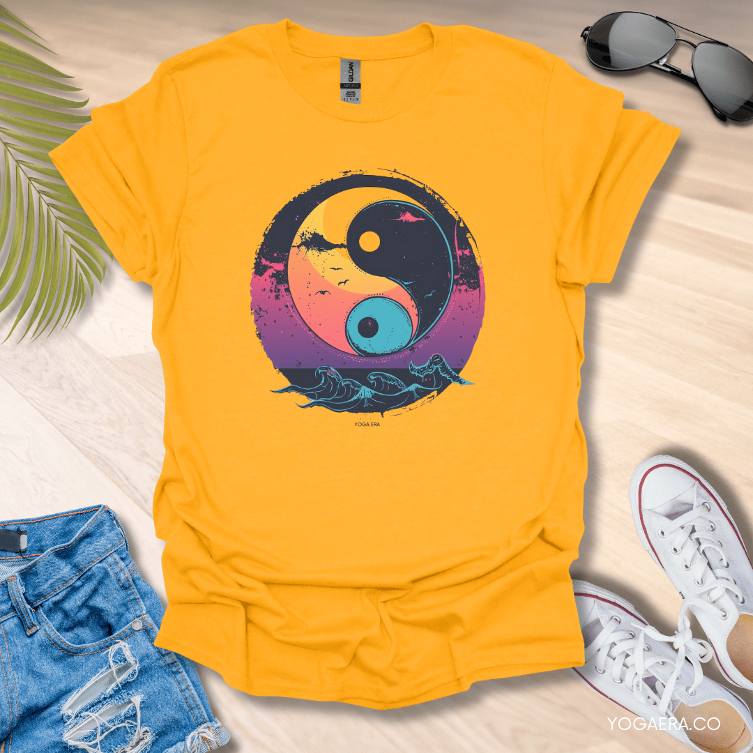 Twilight Yin Yang Tee Gold / S T-Shirt Yoga Era