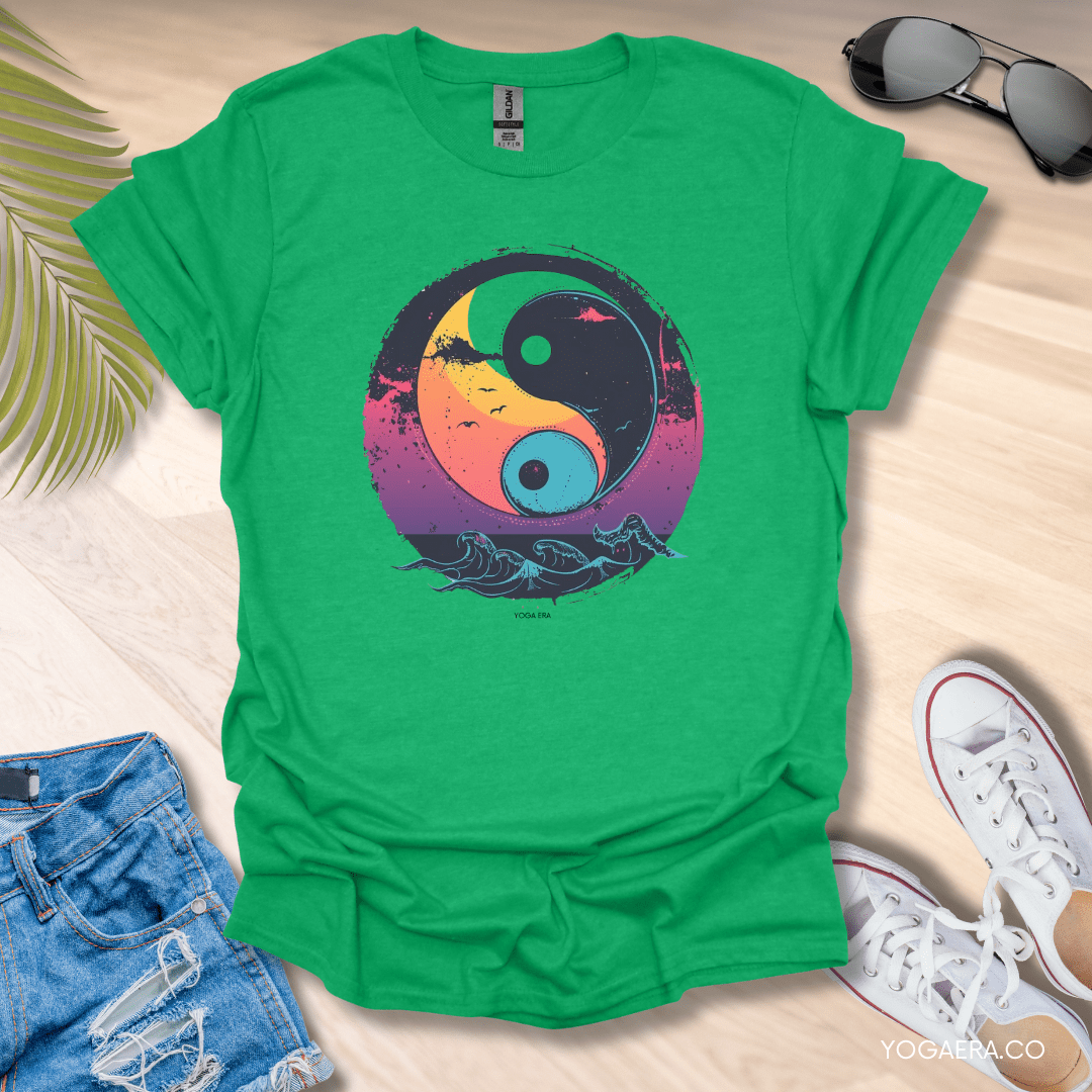 Twilight Yin Yang Tee Heather Irish Green / S T-Shirt Yoga Era