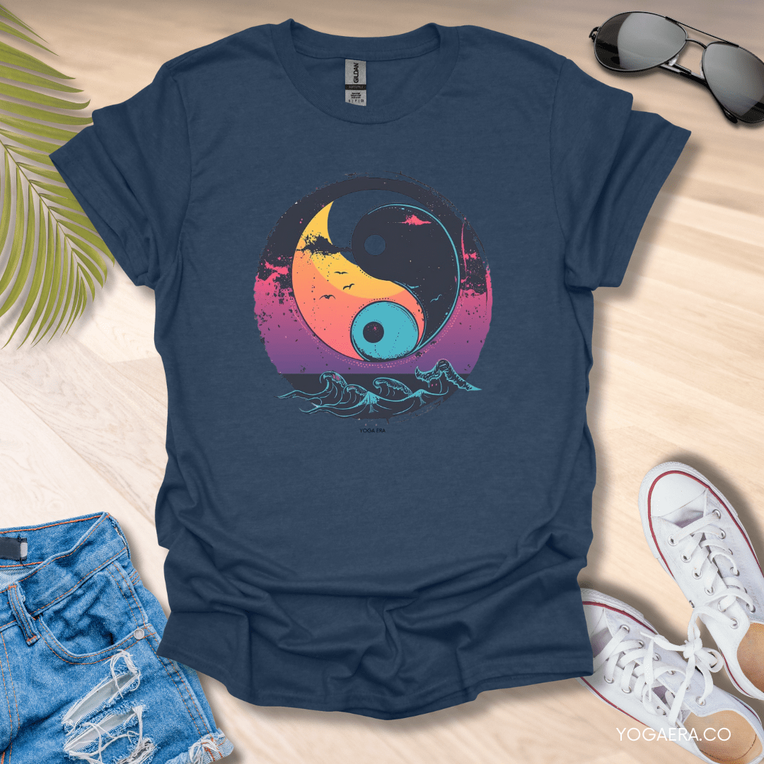 Twilight Yin Yang Tee Heather Navy / S T-Shirt Yoga Era