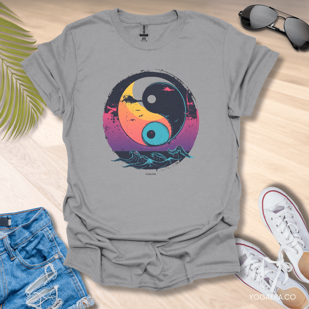 Twilight Yin Yang Tee Sport Grey / S T-Shirt Yoga Era