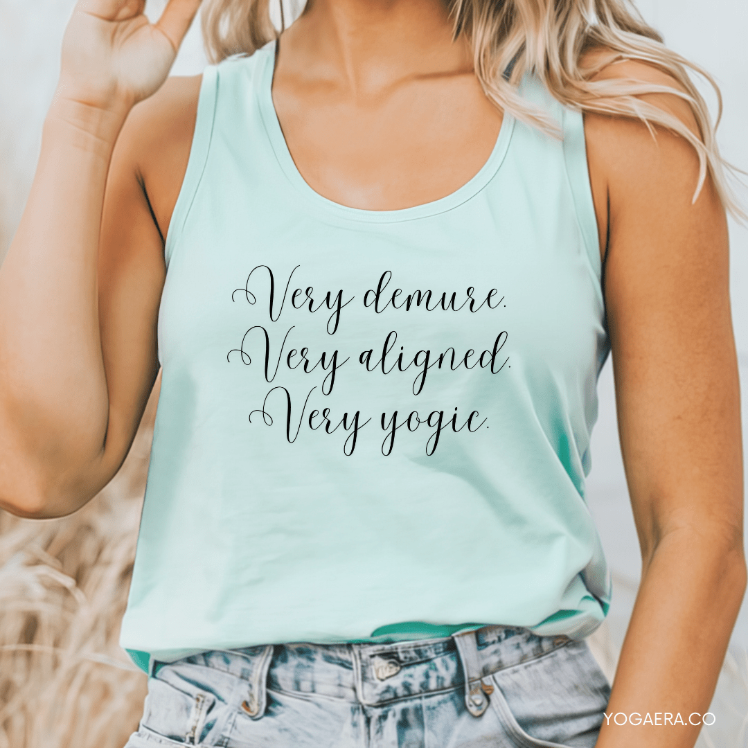 Very Demure • Cursive Tank Tank Top Yoga Era