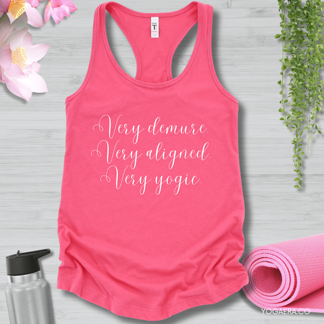 Very Demure • Cursive Tank XS / Hot Pink Tank Top Yoga Era
