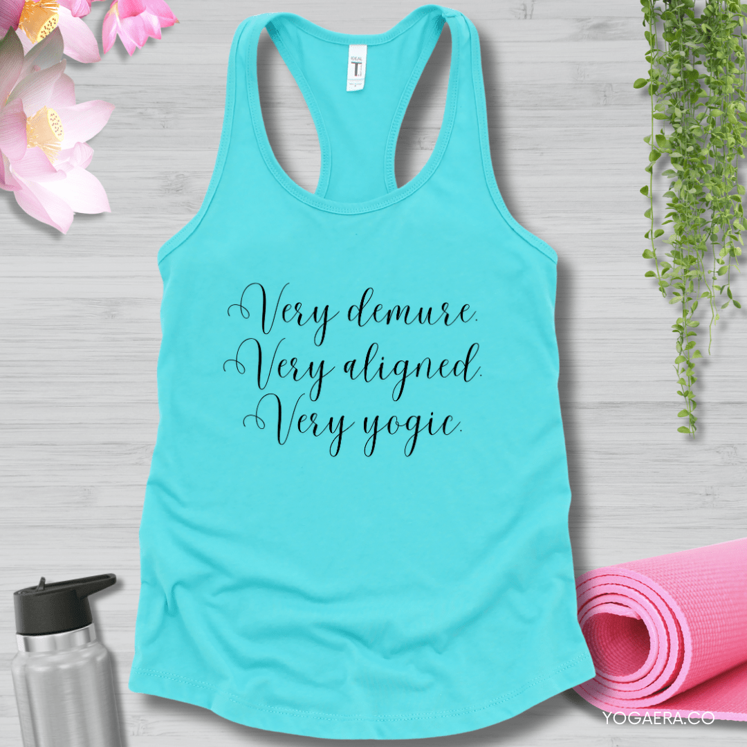 Very Demure • Cursive Tank XS / Tahiti Blue Tank Top Yoga Era