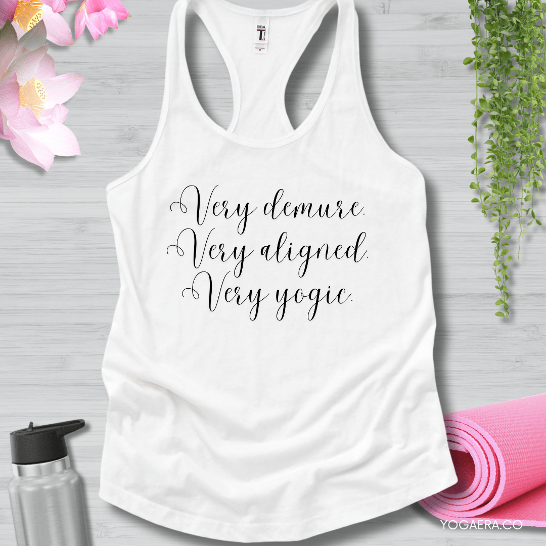 Very Demure • Cursive Tank XS / White Tank Top Yoga Era