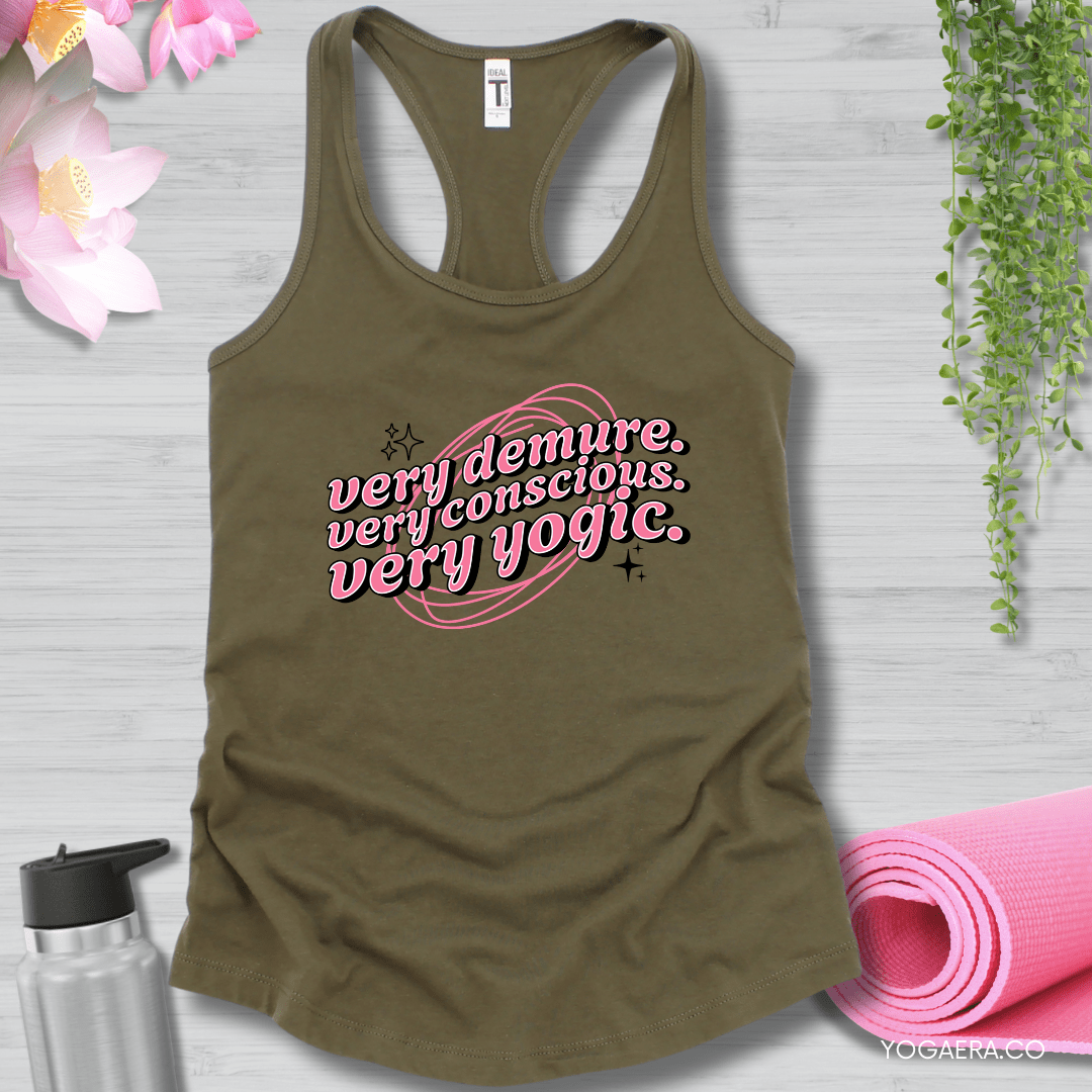 Very Demure. Very Conscious. Very Yogic. Tank XS / Military Green Tank Top Yoga Era