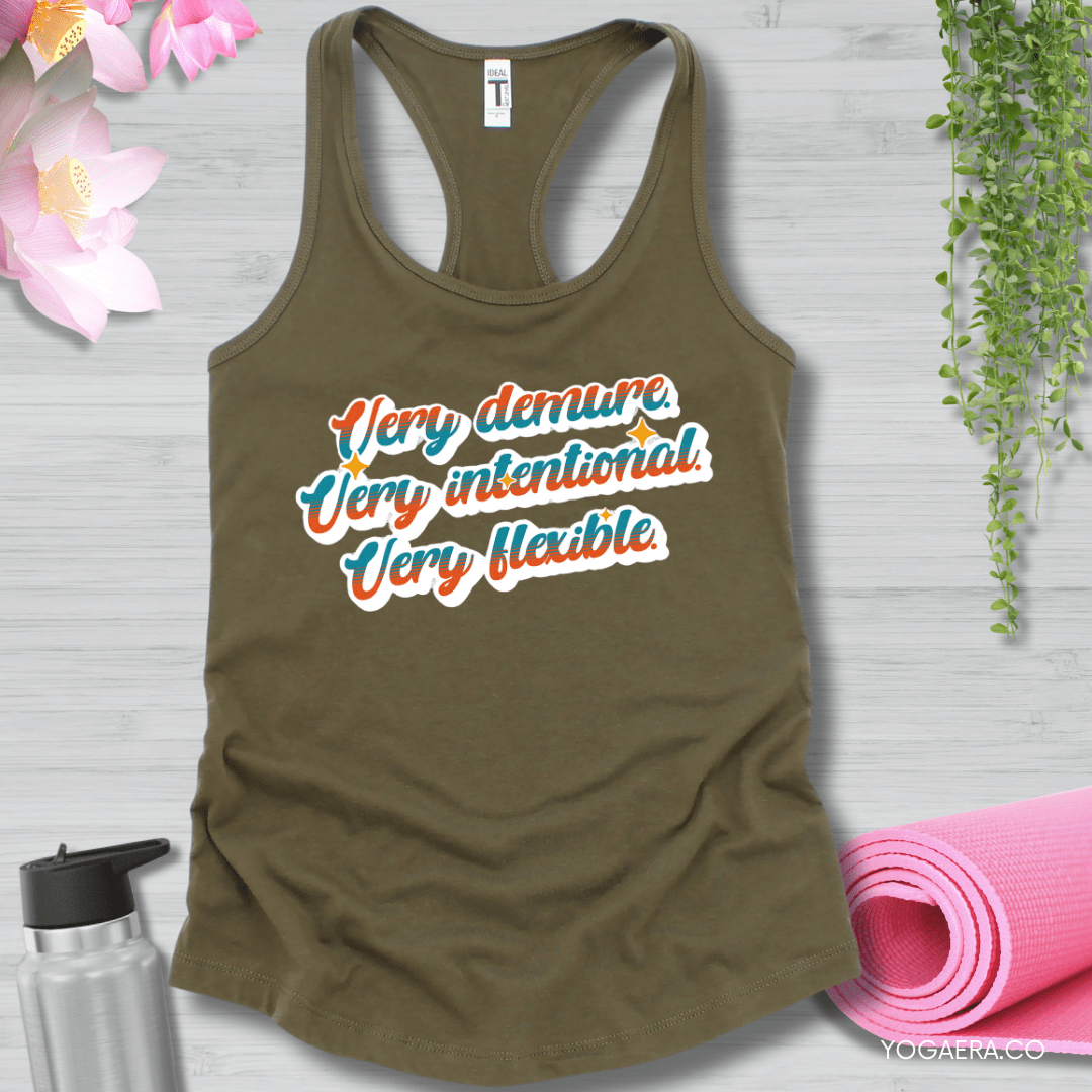Very Demure. Very Intentional. Very Flexible. Tank XS / Military Green Tank Top Yoga Era
