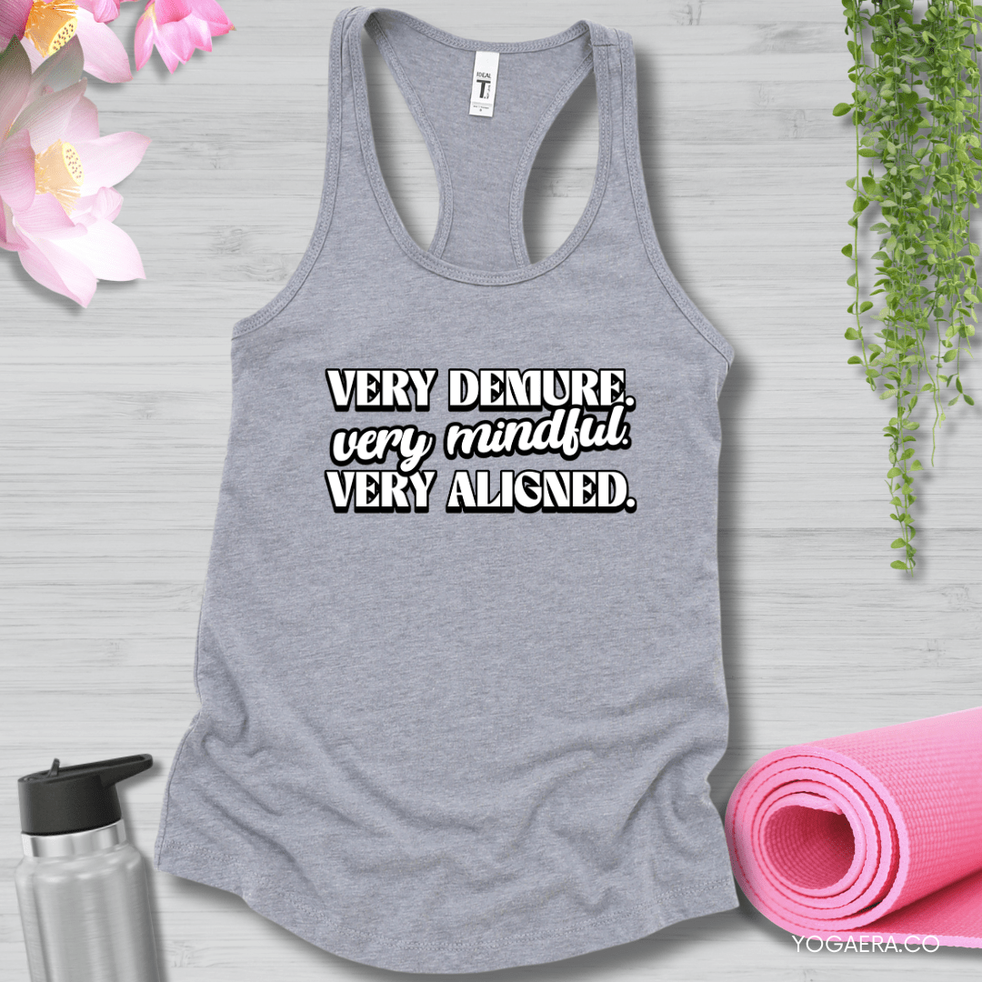 Very Demure. Very Mindful. Very Aligned. Tank XS / Heather Grey Tank Top Yoga Era