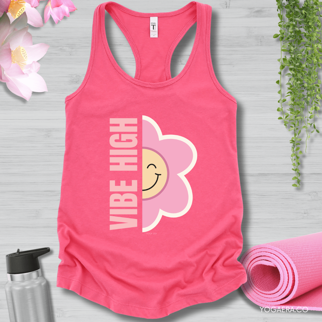 Vibe High Flower Tank XS / Hot Pink Tank Top Yoga Era