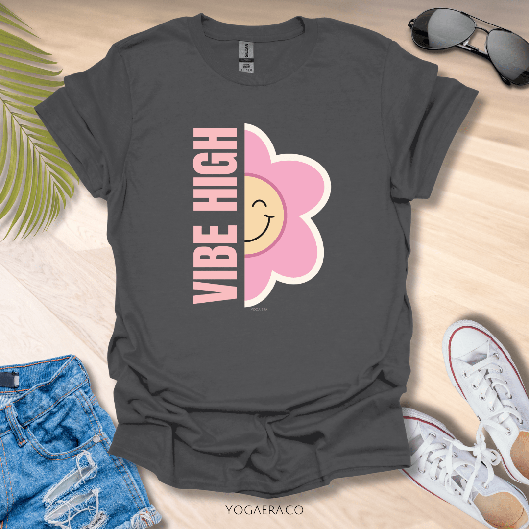 Vibe High Flower Tee Charcoal / S T-Shirt Yoga Era