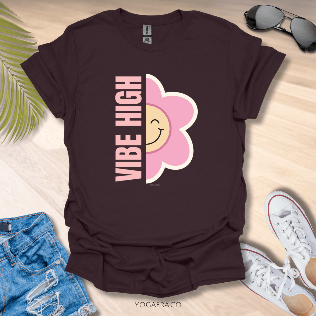Vibe High Flower Tee Dark Chocolate / S T-Shirt Yoga Era