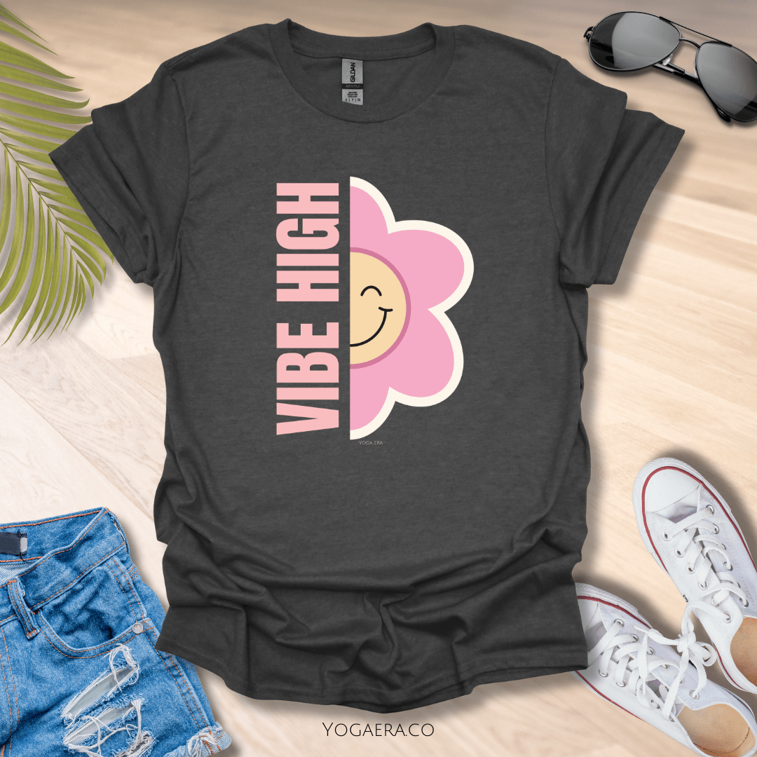 Vibe High Flower Tee Dark Heather / S T-Shirt Yoga Era