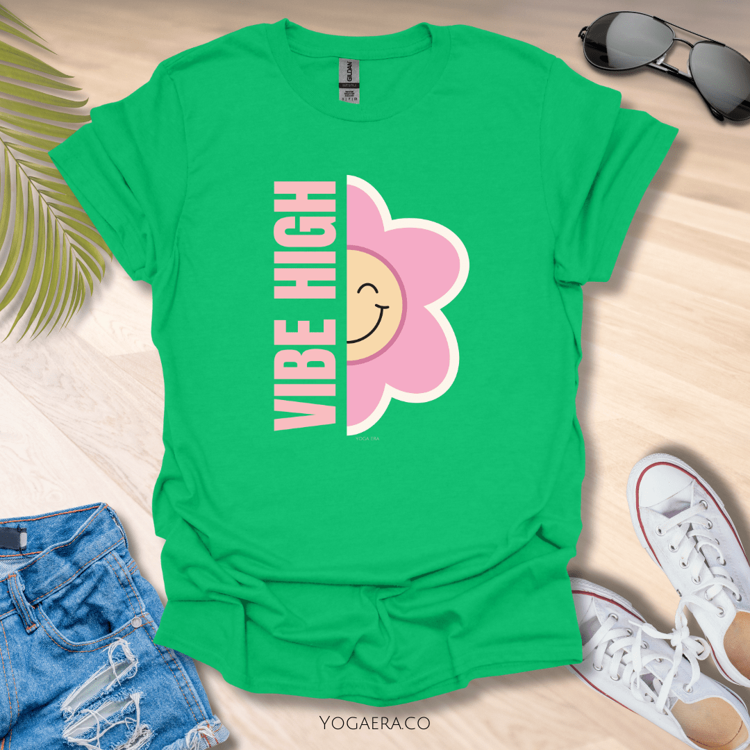 Vibe High Flower Tee Irish Green / S T-Shirt Yoga Era