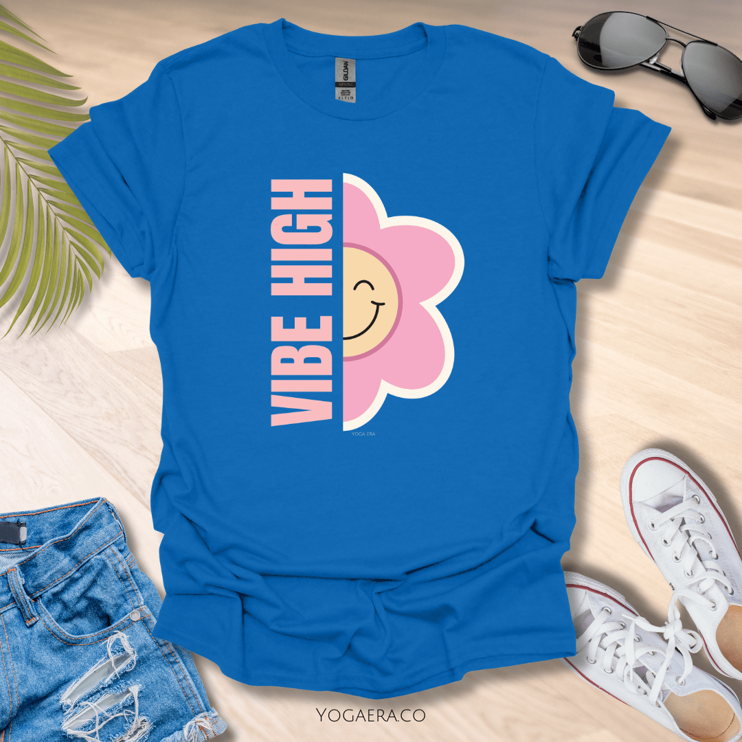 Vibe High Flower Tee Royal / S T-Shirt Yoga Era