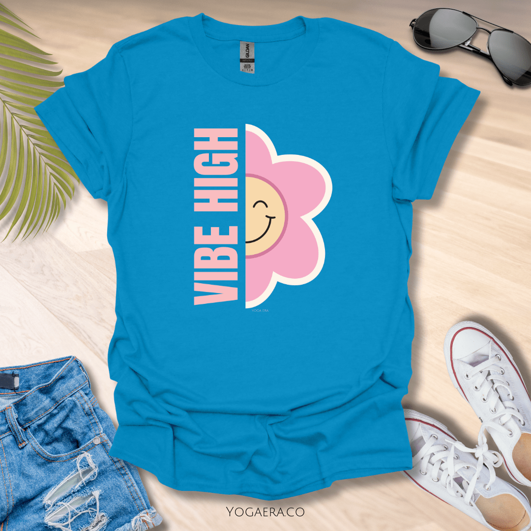 Vibe High Flower Tee Sapphire / S T-Shirt Yoga Era