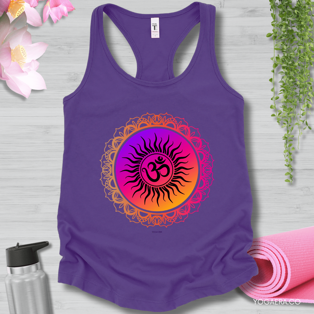 Vibrant Gradient Om Symbol Sun Tank 🕉️ XS / Purple Rush Tank Top Yoga Era