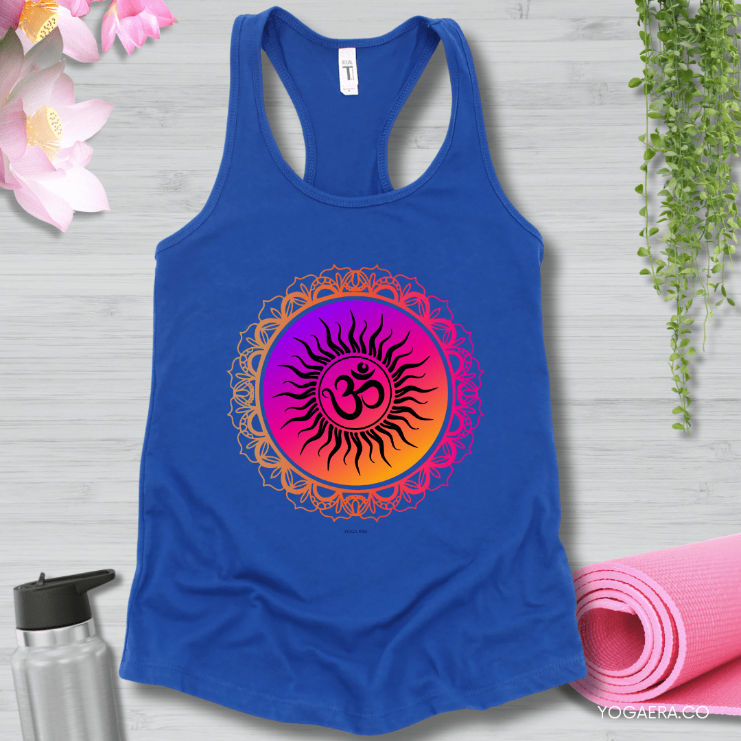 Vibrant Gradient Om Symbol Sun Tank 🕉️ XS / Royal Tank Top Yoga Era