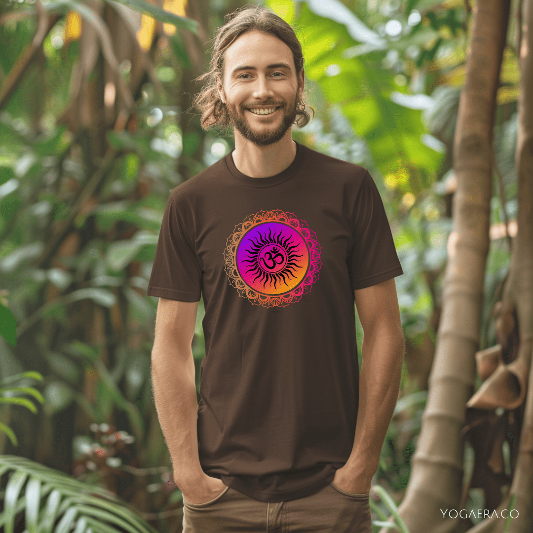 Vibrant Gradient Om Symbol Sun Tee T-Shirt Yoga Era