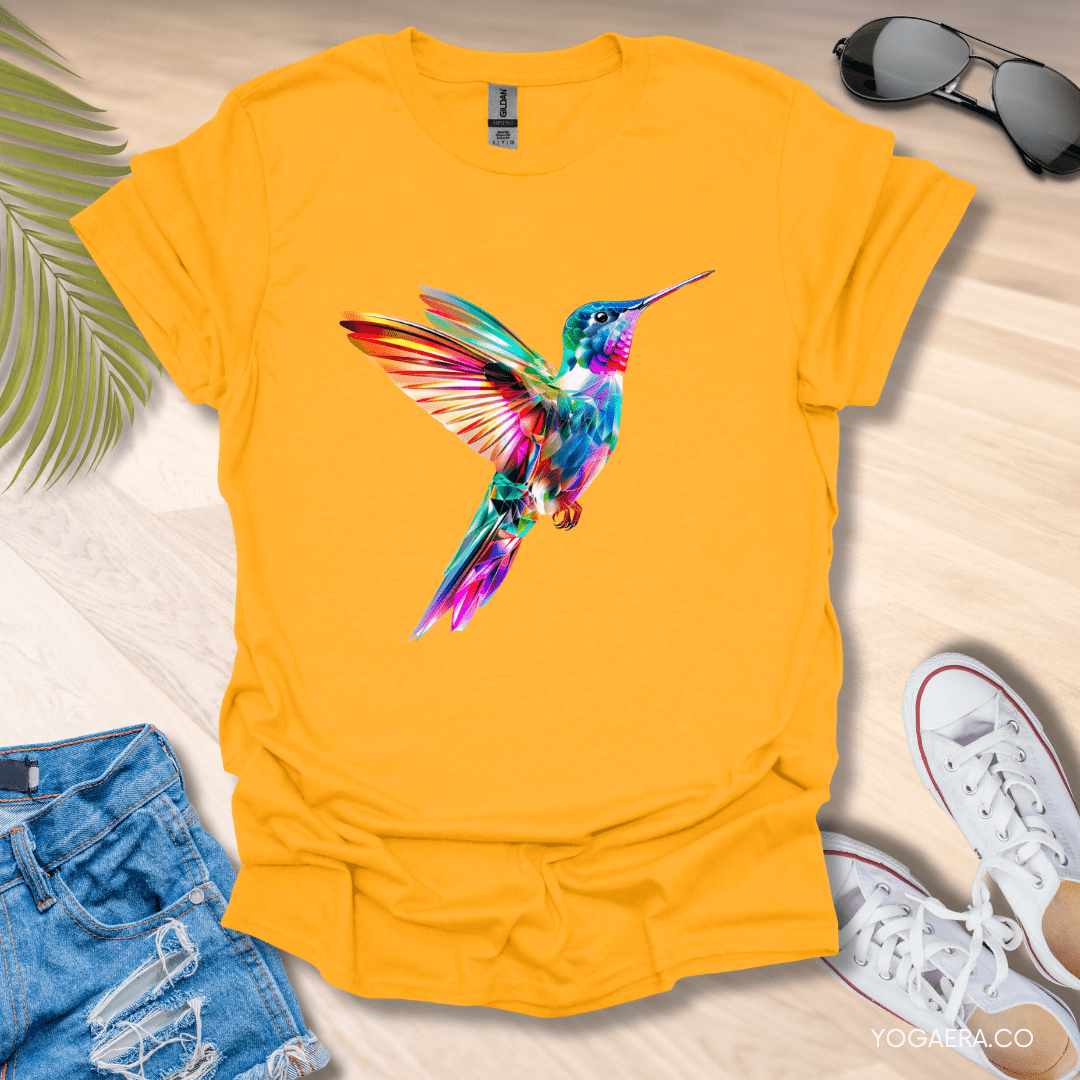 Vibrant Hummingbird Tee Gold / S T-Shirt Yoga Era