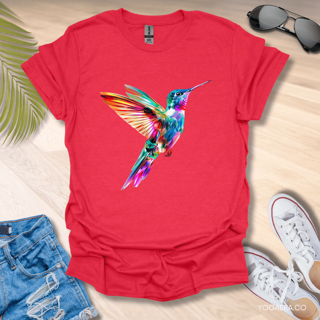Vibrant Hummingbird Tee Heather Red / S T-Shirt Yoga Era