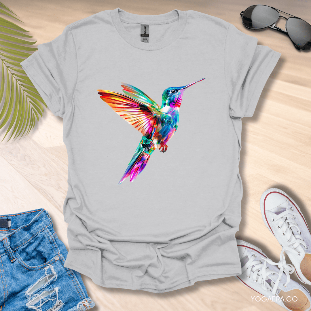 Vibrant Hummingbird Tee Ice Grey / M T-Shirt Yoga Era