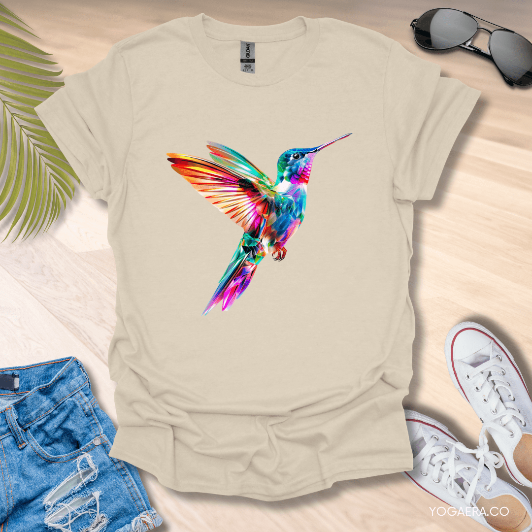 Vibrant Hummingbird Tee Natural / S T-Shirt Yoga Era