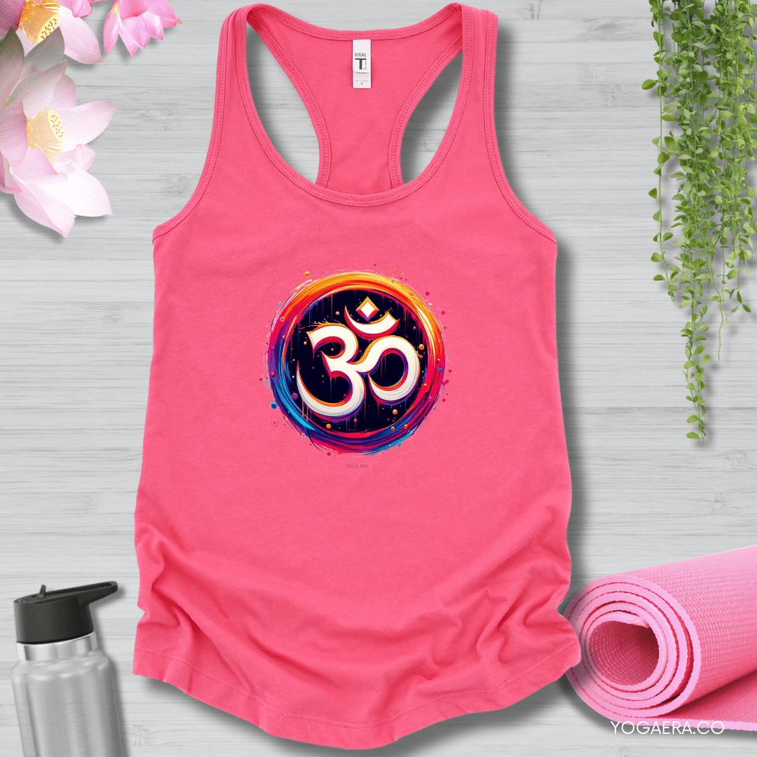 Vibrant Paint Om Symbol Tank 🕉️ XS / Hot Pink Tank Top Yoga Era