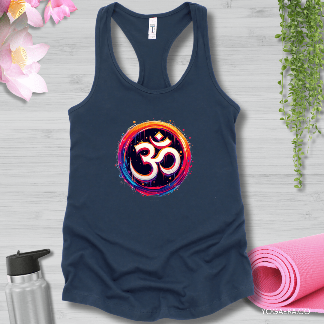 Vibrant Paint Om Symbol Tank 🕉️ XS / Indigo Tank Top Yoga Era
