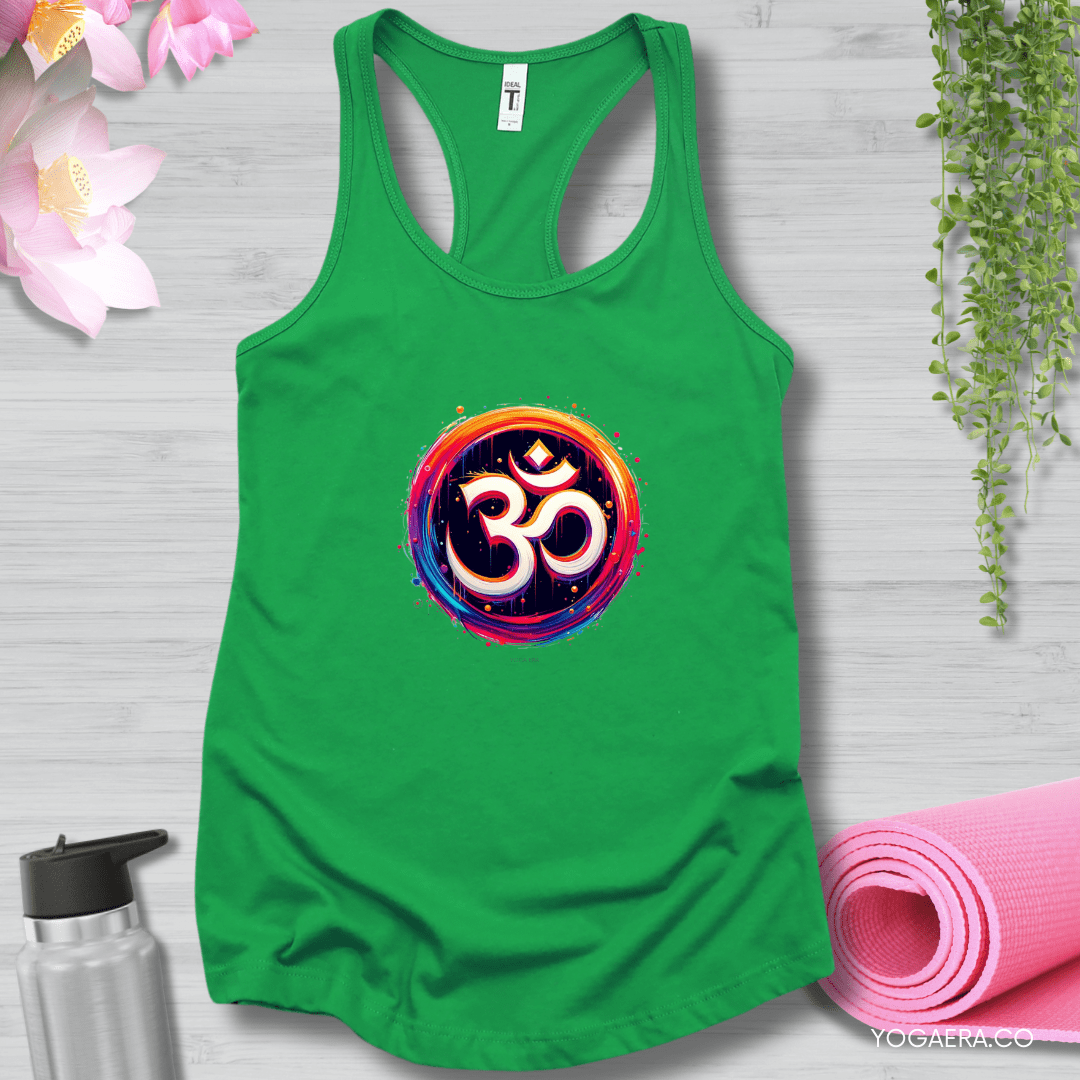 Vibrant Paint Om Symbol Tank 🕉️ XS / Kelly Green Tank Top Yoga Era