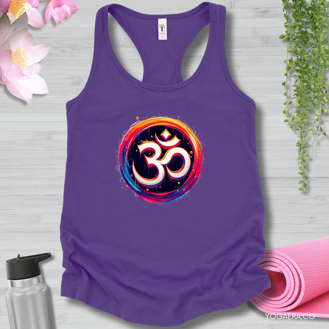 Vibrant Paint Om Symbol Tank 🕉️ XS / Purple Rush Tank Top Yoga Era