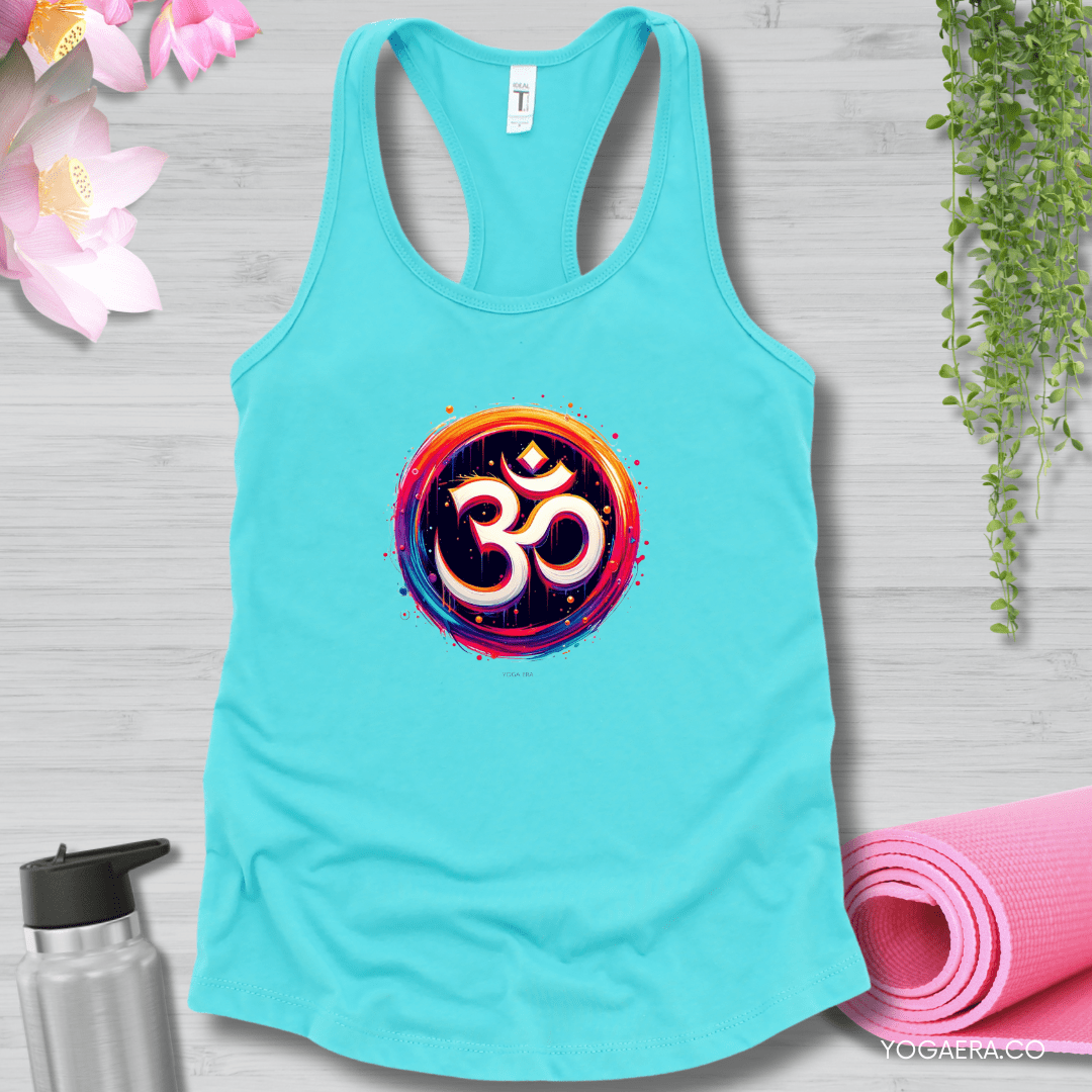 Vibrant Paint Om Symbol Tank 🕉️ XS / Tahiti Blue Tank Top Yoga Era